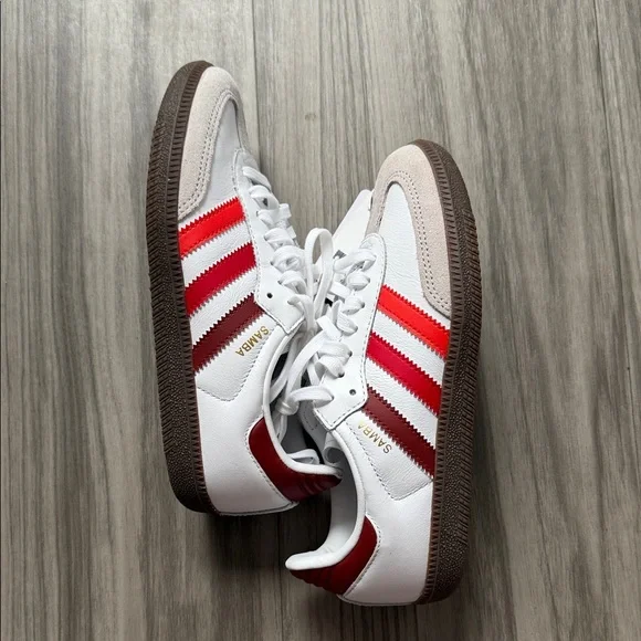 adidas Samba White Sneakers with Red Stripes - Picture 8 of 8